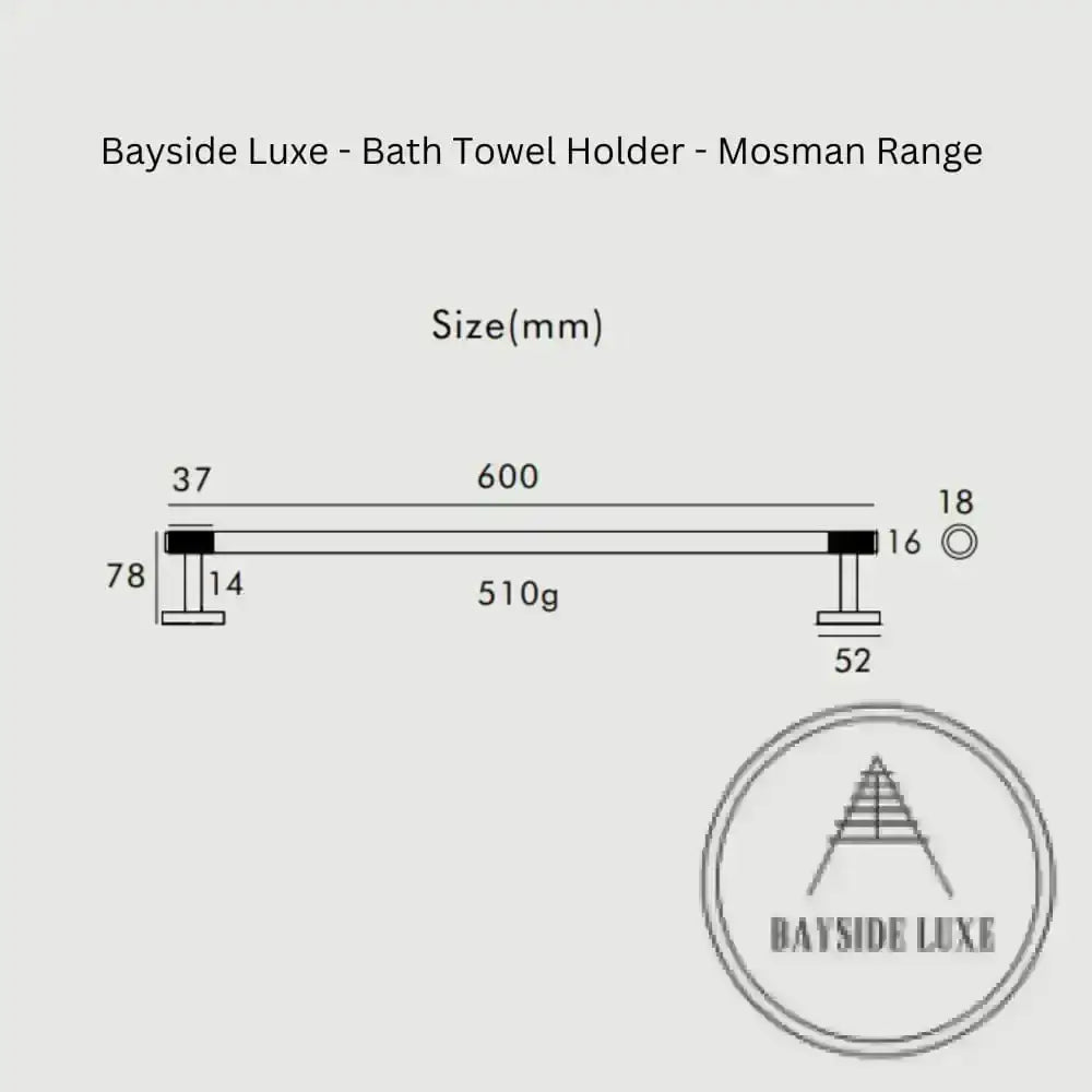 Bathroom Accessories Bayside Luxe - Knurled Antique Brass Towel Rail - Mosman Range