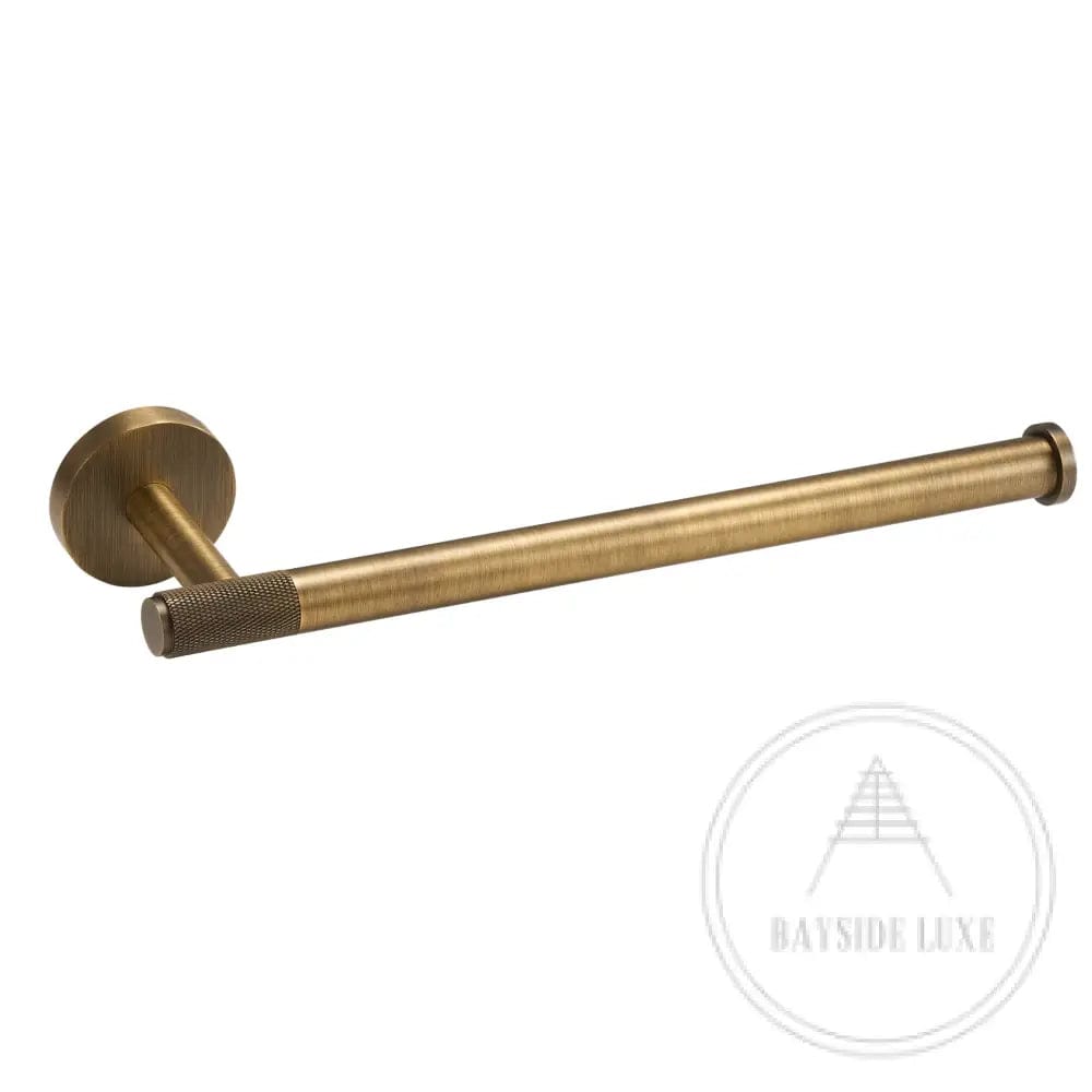 Bathroom Accessories Bayside Luxe - Knurled Solid Antique Brass Hand Towel Rail - Mosman Range