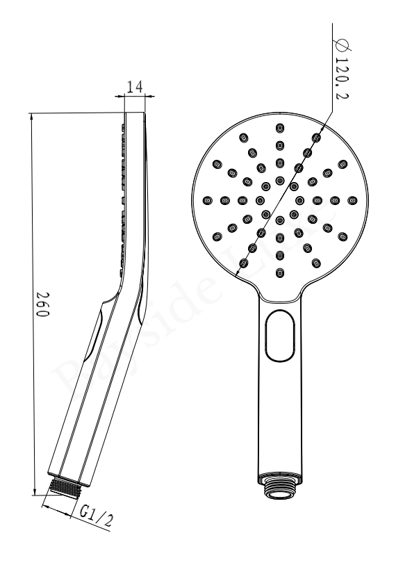 Bathroom Vaucluse Round Hand Shower Wand - Antique Brass