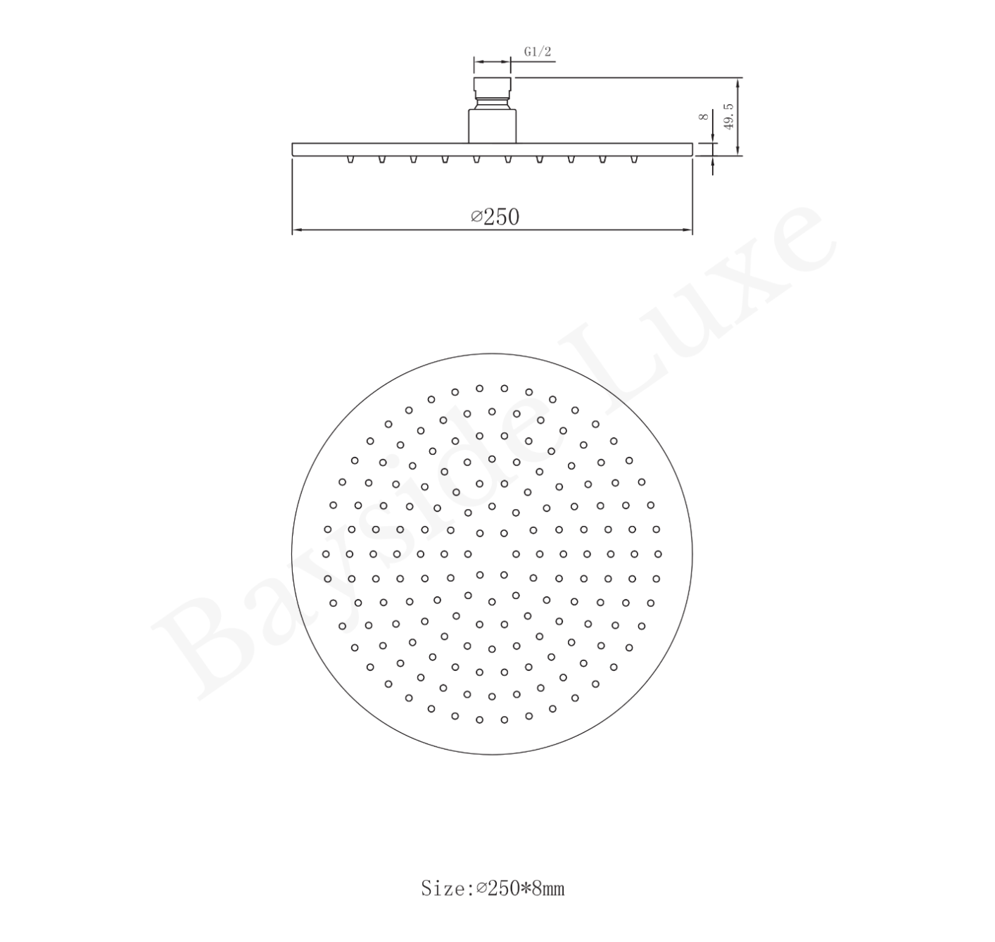 Bathroom Vaucluse Wall Mount Shower Head - Antique Brass