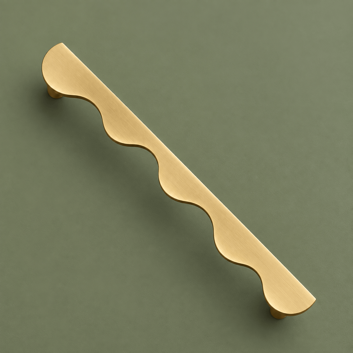 Bayside Luxe Curl Curl Solid Satin Brass Cabinetry Handles
