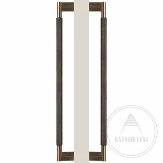 Bayside Luxe - Double Sided Solid Antique Brass Door Pull  - Bronte 450 x 55mm (HS418mm)
