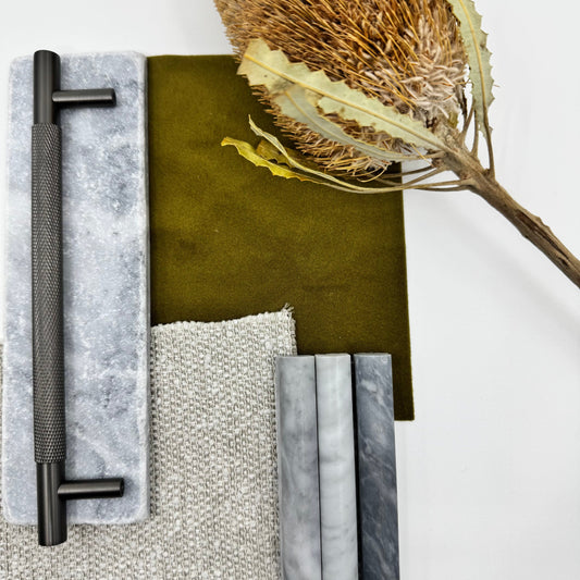 Cabinet Hardware Bayside Luxe - Floreat Gunmetal Cross Knurled Cabinetry Handles