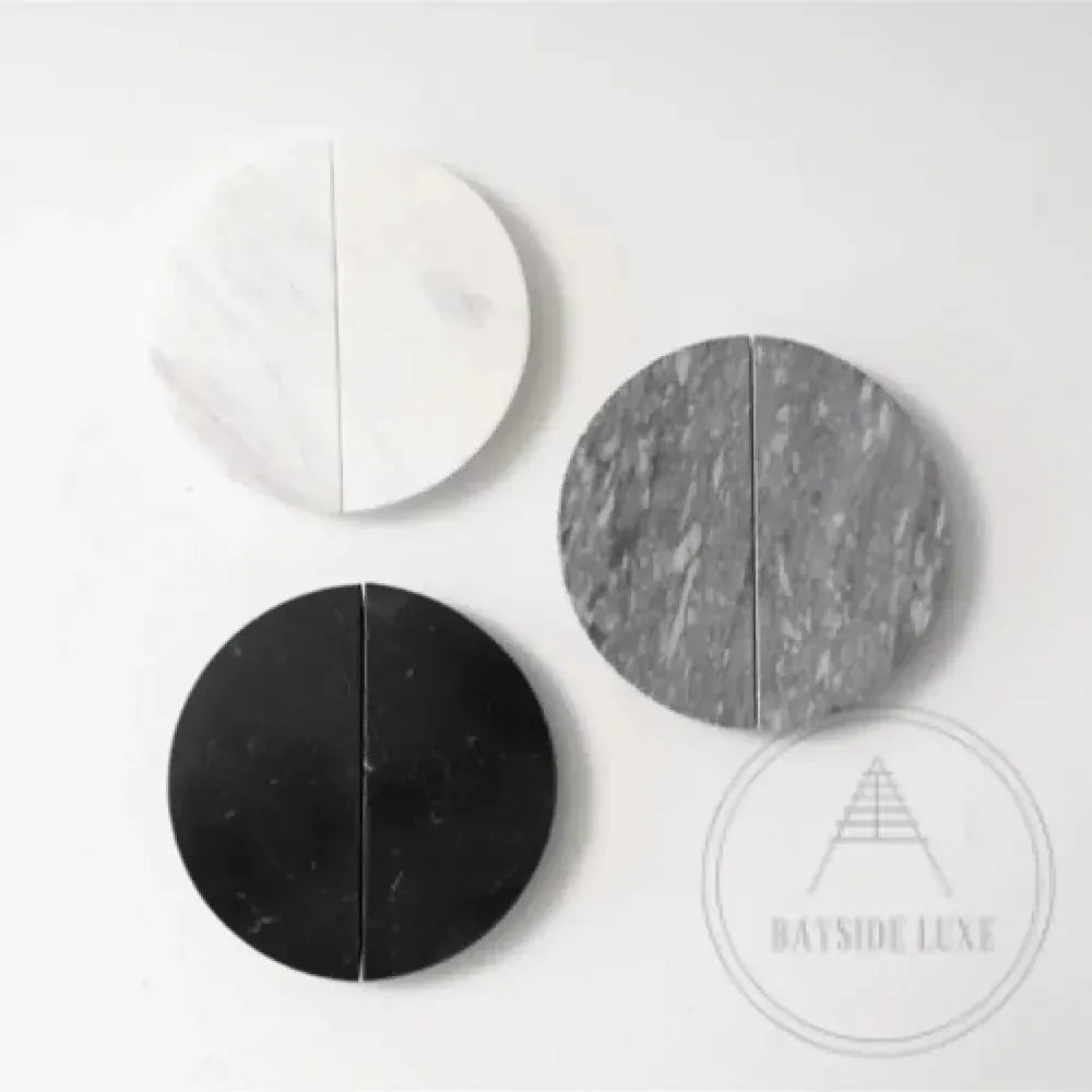 Cabinet Knobs & Handles 150mm / Grey and White Marble / Marble Bayside Luxe - The Portsea White and Grey Marble Handle Set