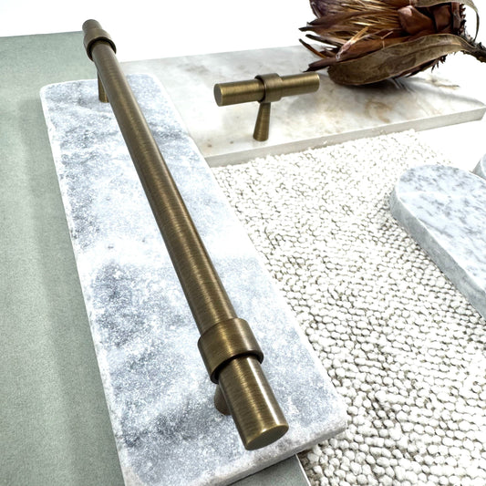 Cabinet Knobs & Handles Bayside Luxe - Albert Park Antique Brass Shaker Cabinetry Handles