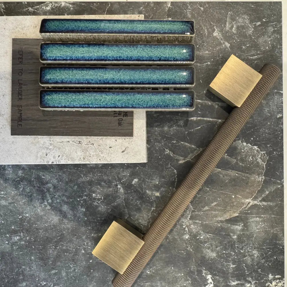 Cabinet Knobs & Handles Bayside Luxe - Camberwell Knurled Antique Brass Cabinetry Handles