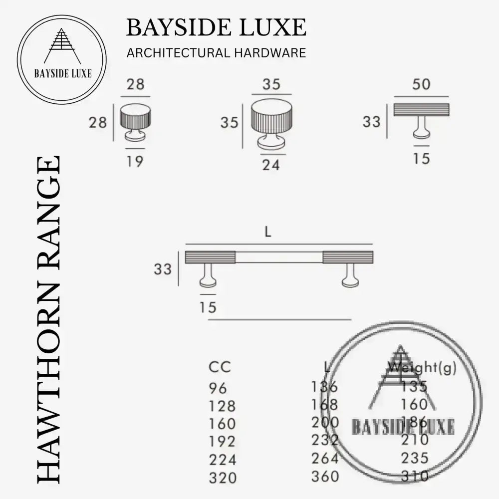 Cabinet Knobs & Handles Bayside Luxe - Hawthorn Satin Brass Knob