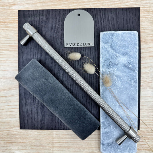 Cabinet Knobs & Handles Bayside Luxe - Mount Eliza Nickel Knurled Handles