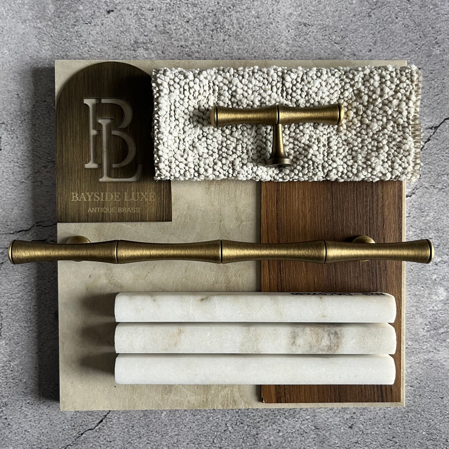 Cabinet Knobs & Handles Bayside Luxe Solid Antique Brass Bamboo Cabinetry Handles