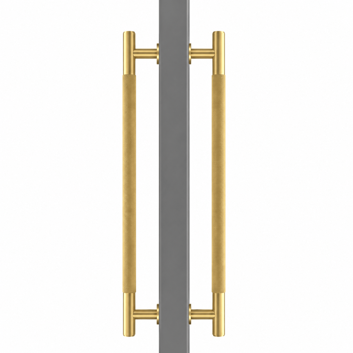 Cabinet Knobs & Handles Bayside Luxe - Sorrento Knurled Satin Brass Double Door Handle