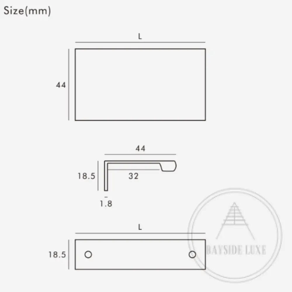 Cabinet Knobs & Handles Bayside Luxe - The Clovelly Solid Black Brass Lip Pull