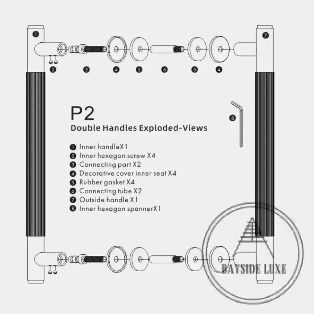 Cabinet Knobs & Handles Bayside Luxe - Toorak Linear Knurled Gunmetal Grey Double Door Handle