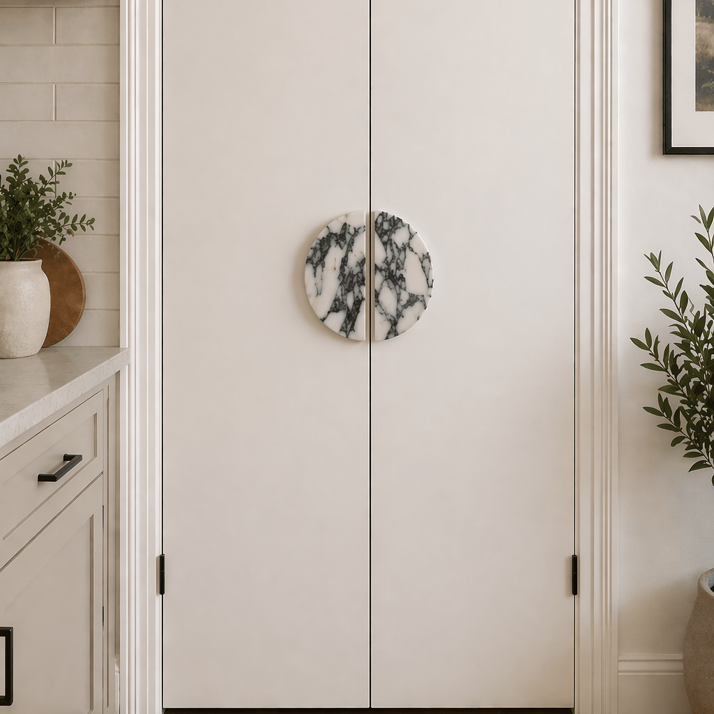 Cabinet Knobs & Handles Bayside Luxe Viola Calatta Round Cabinetry Handles - 160mm (Pair)