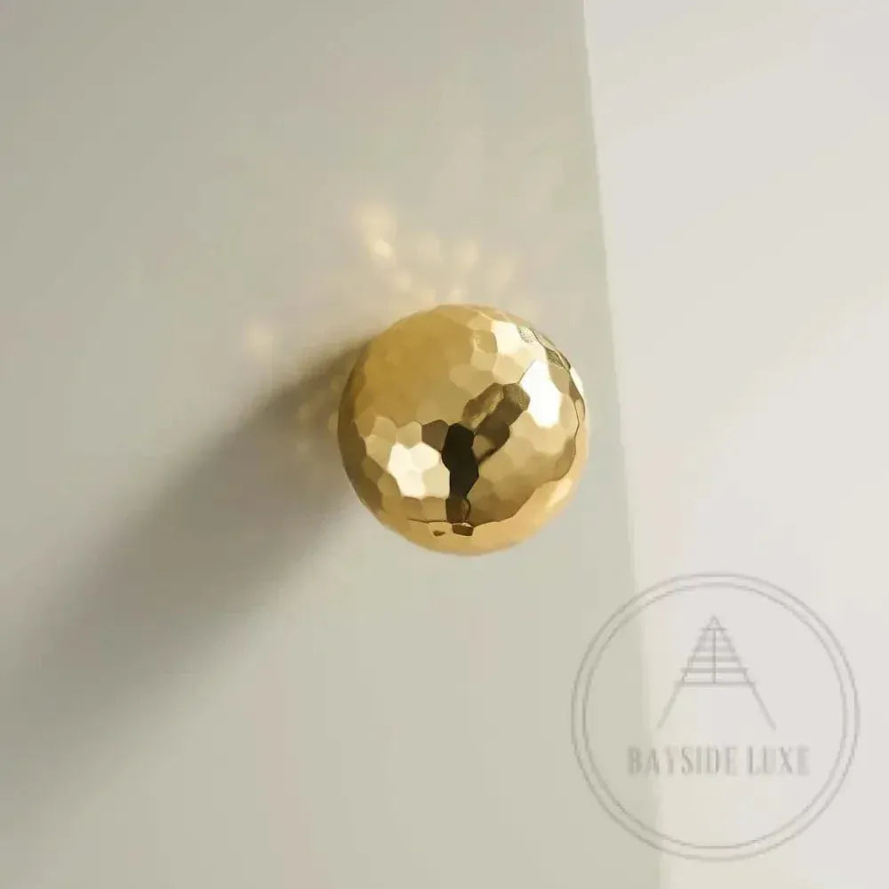 Cabinet Knobs & Handles Knob Large 31mm / Gold Hammer Finish / Solid Brass Bayside Luxe - Hobart Hammer Finish Cabinetry Handles