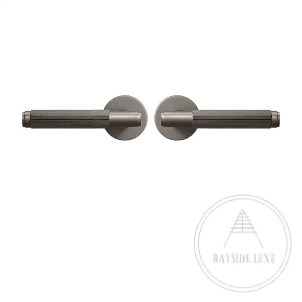 Door Handle Gunmetal / Solid Brass Luxe Doorware - Toorak Door Handles Passage Set - Gunmetal