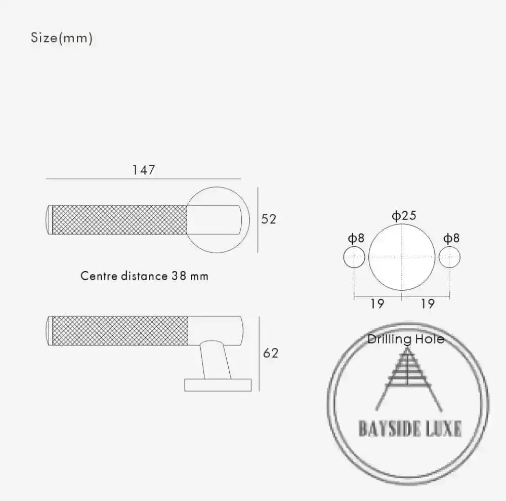 Door Handle Luxe Doorware - Elizabeth Bay Privacy Set - Antique Brass