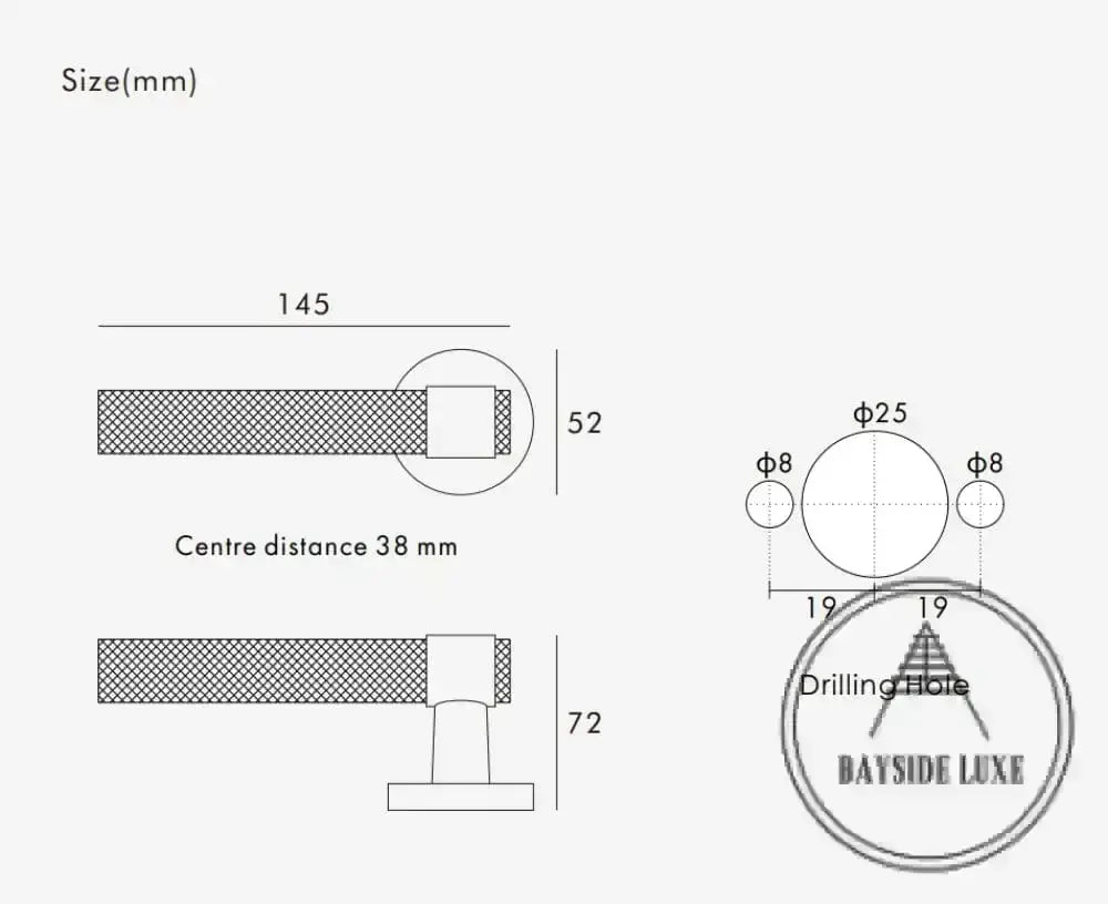 Door Handle Luxe Doorware - Port Melbourne Privacy Set - Antique Brass