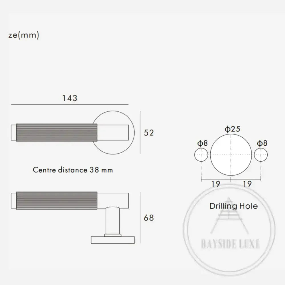 Door Handle Luxe Doorware - The Otway Linear Knurled Passage Set - Black