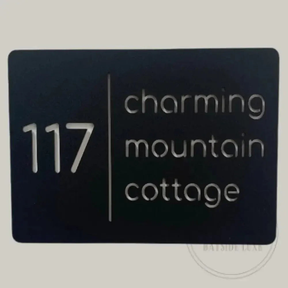 homeware, tea towel Bayside Luxe Personalised Acrylic House Number - Black Vertical Line