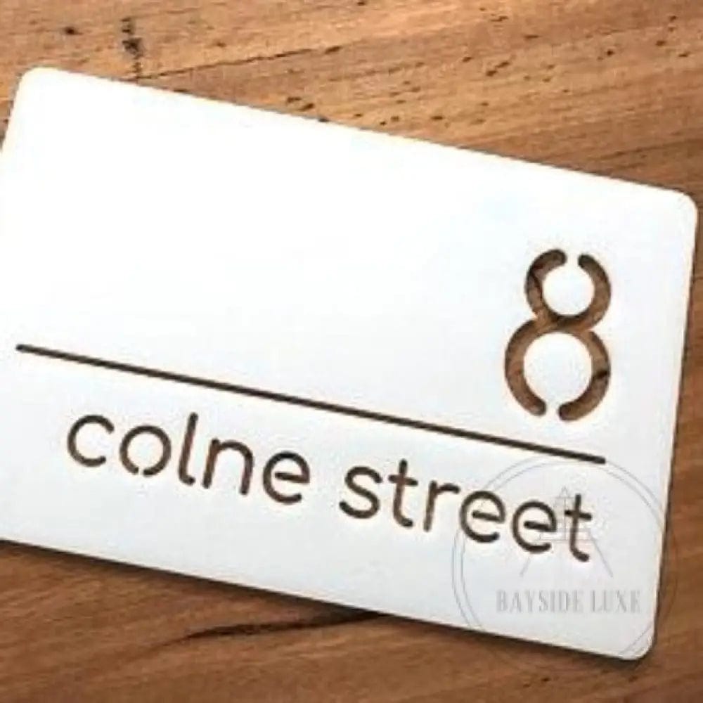 homeware, tea towel Bayside Luxe Personalised Acrylic House Sign - White