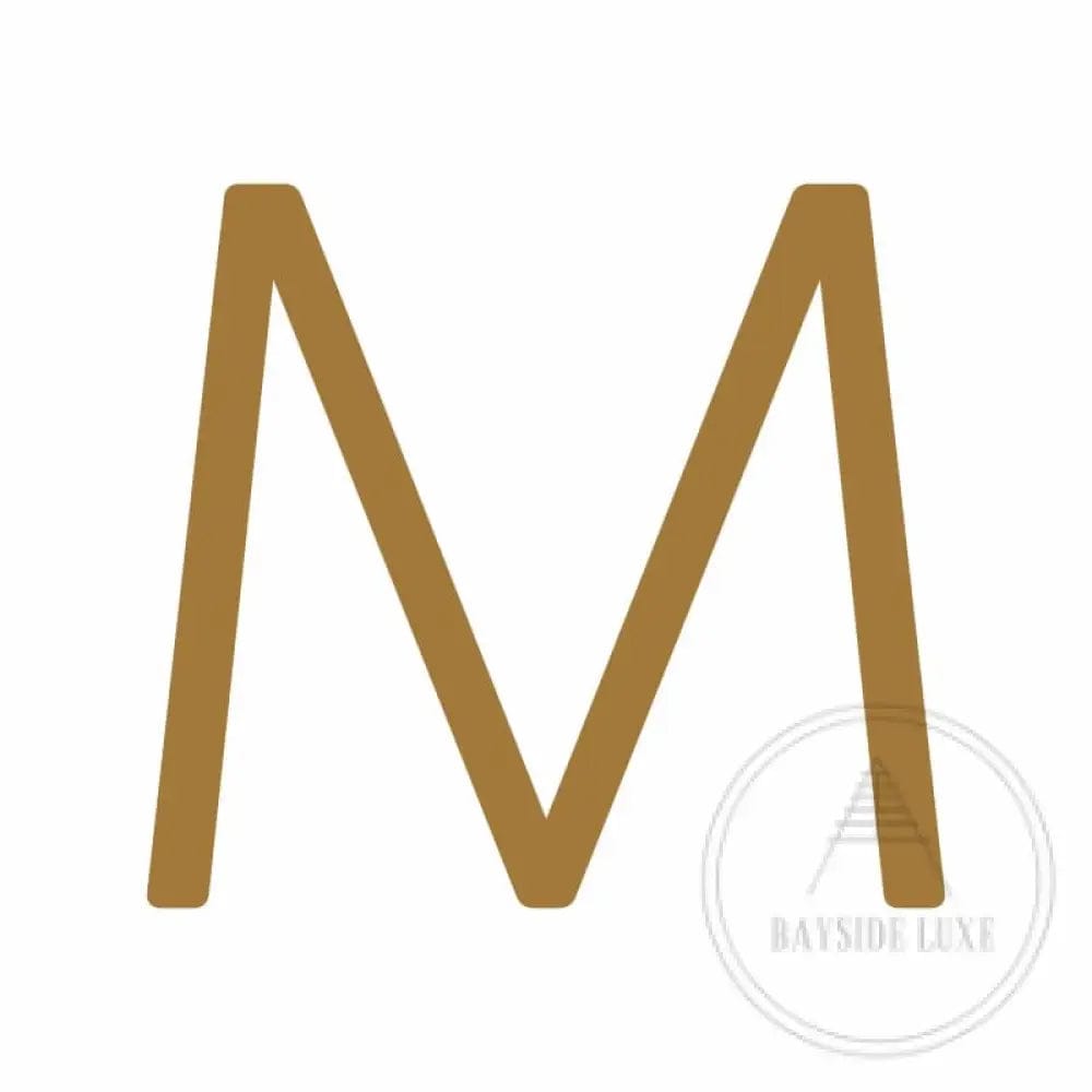 House Numbers and Letters 10 cm / M Bayside Luxe Signage - Solid Antique Brass Floating Numbers and Letters - Watson's Bay 10cm