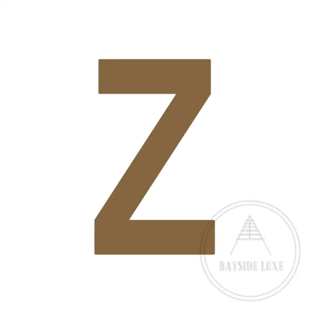 House Numbers and Letters Antique Brass / 10cm / Z Bayside Luxe Signage - Solid Antique Brass Floating Numbers and Letters - Beaumaris Bay 10 cm