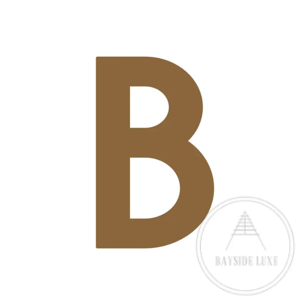 House Numbers and Letters Antique Brass / 15 cm / B Bayside Luxe Signage - Solid Antique Brass Floating Numbers and Letters - Beaumaris Bay 15 cm