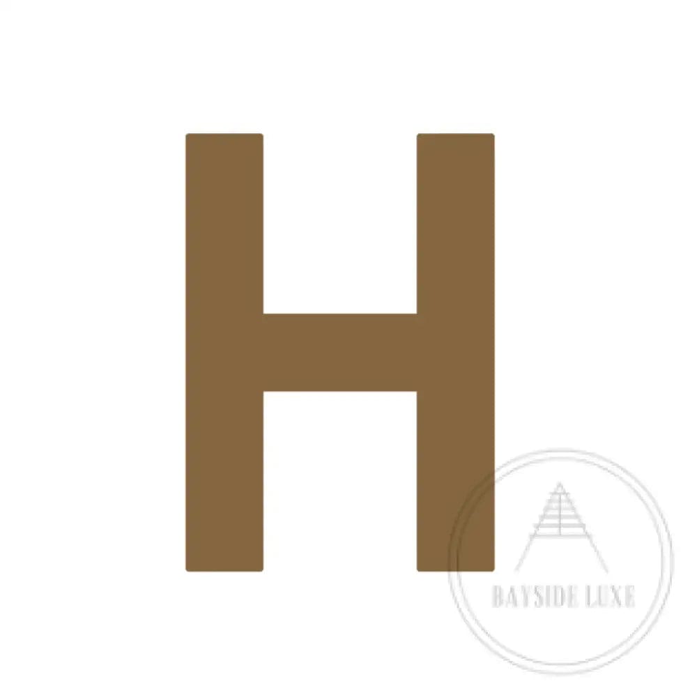 House Numbers and Letters Antique Brass / 15 cm / H Bayside Luxe Signage - Solid Antique Brass Floating Numbers and Letters - Beaumaris Bay 15 cm