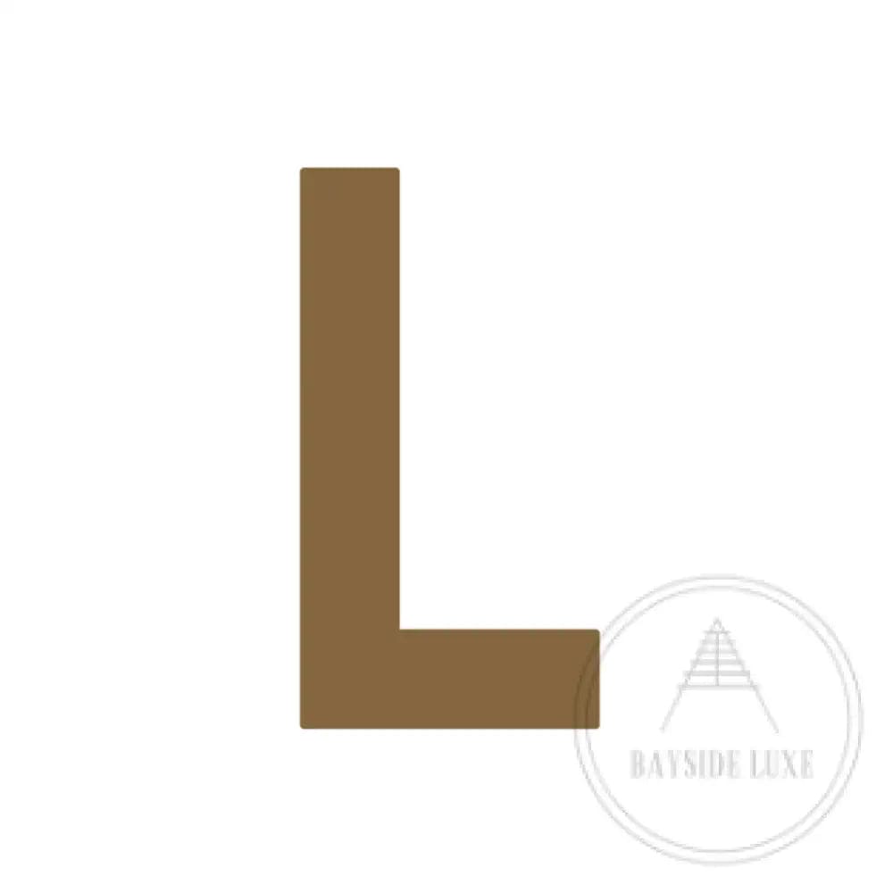 House Numbers and Letters Antique Brass / 20cm / L Bayside Luxe Signage - Solid Antique Brass Floating Numbers and Letters - Beaumaris Bay 20 cm