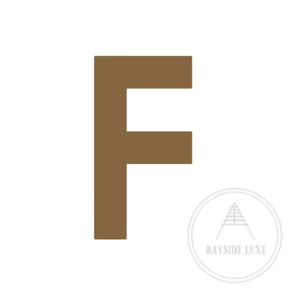 House Numbers and Letters Antique Brass / 25cm / F Bayside Luxe Signage - Solid Antique Brass Floating Numbers and Letters - Beaumaris Bay 25 cm