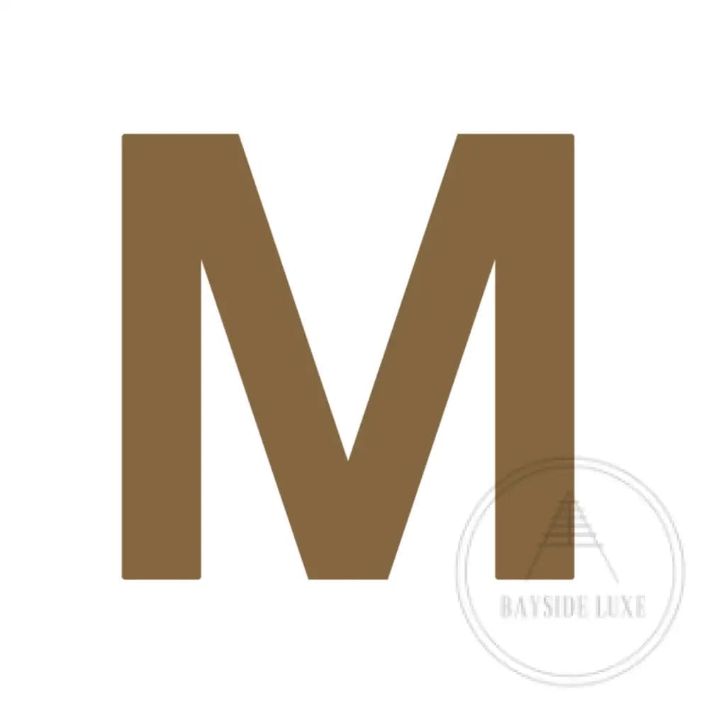 House Numbers and Letters Antique Brass / 25cm / M Bayside Luxe Signage - Solid Antique Brass Floating Numbers and Letters - Beaumaris Bay 25 cm