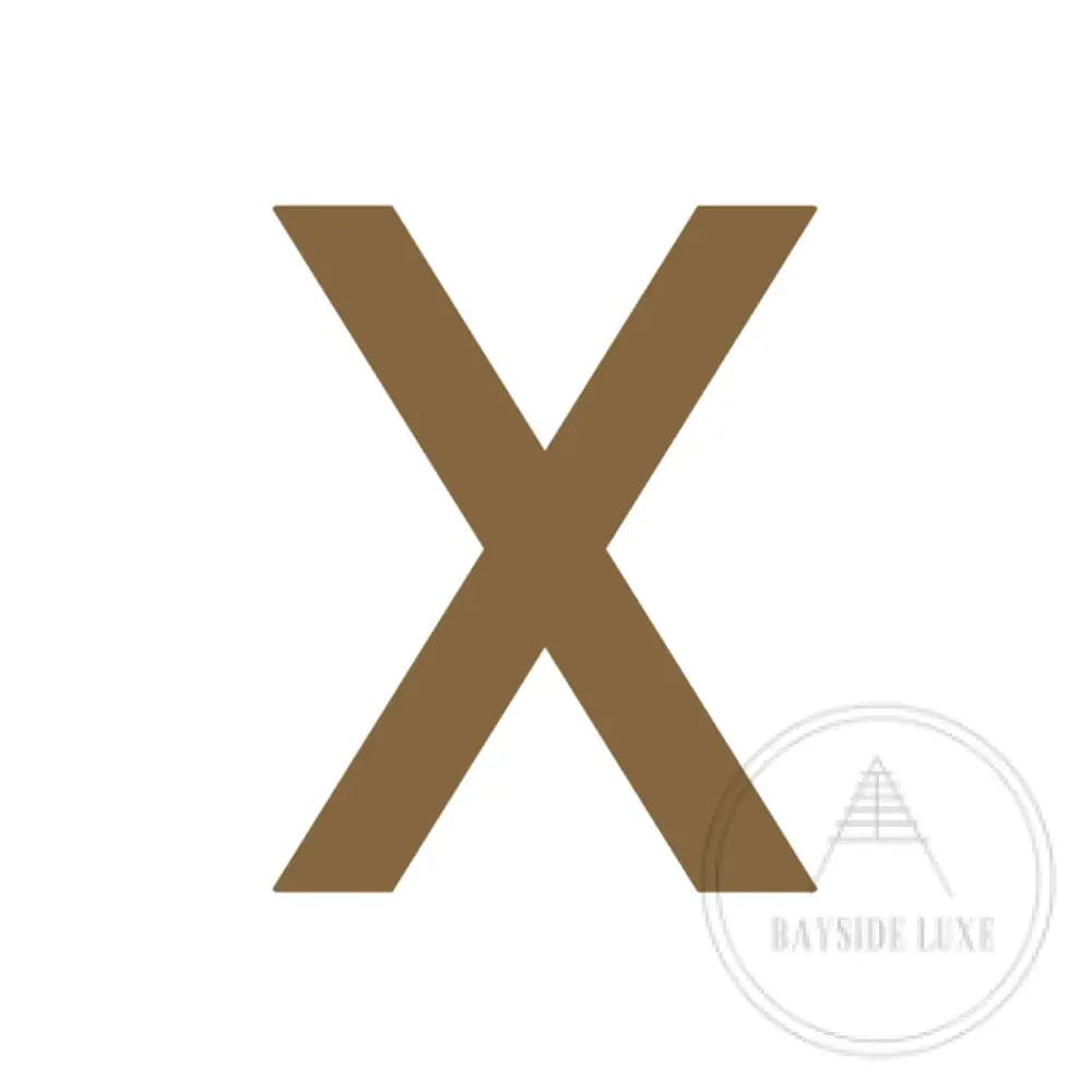 House Numbers and Letters Antique Brass / 25cm / X Bayside Luxe Signage - Solid Antique Brass Floating Numbers and Letters - Beaumaris Bay 25 cm