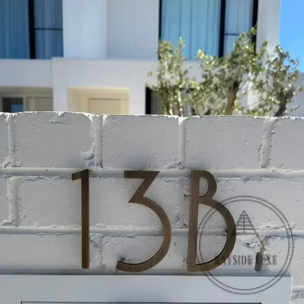 House Numbers and Letters Bayside Luxe Signage - Solid Antique Brass Floating Numbers and Letters - Merricks Beach 15cm