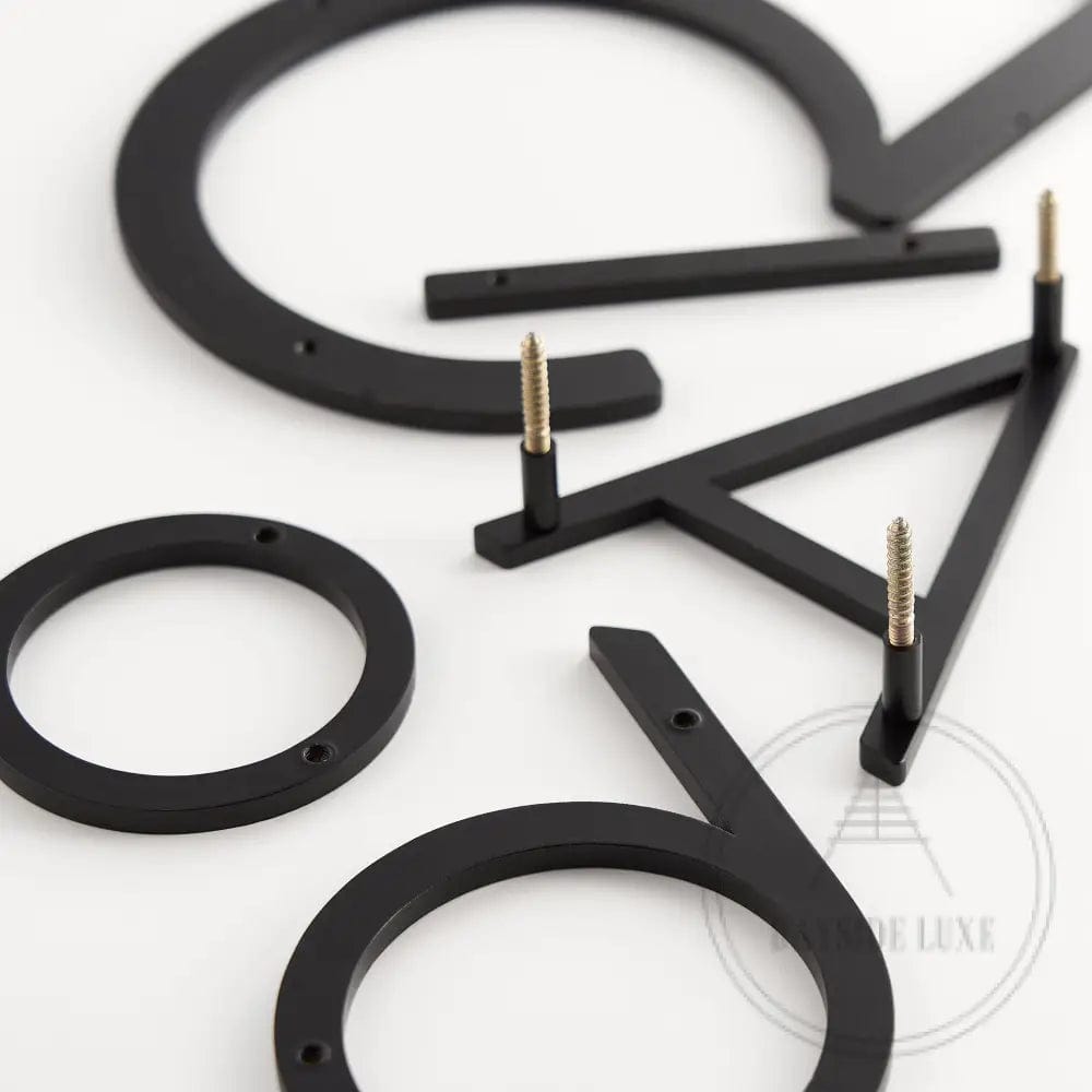 House Numbers and Letters Bayside Luxe Signage - Solid Brass Black Numbers and Letters - Watson's Bay 25cm