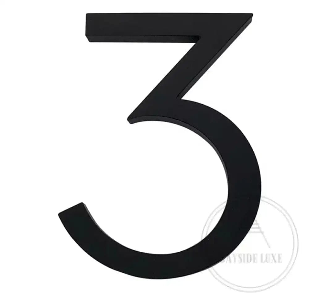 House Numbers Modern Bayside Luxe Floating House Numbers - Black 150mm