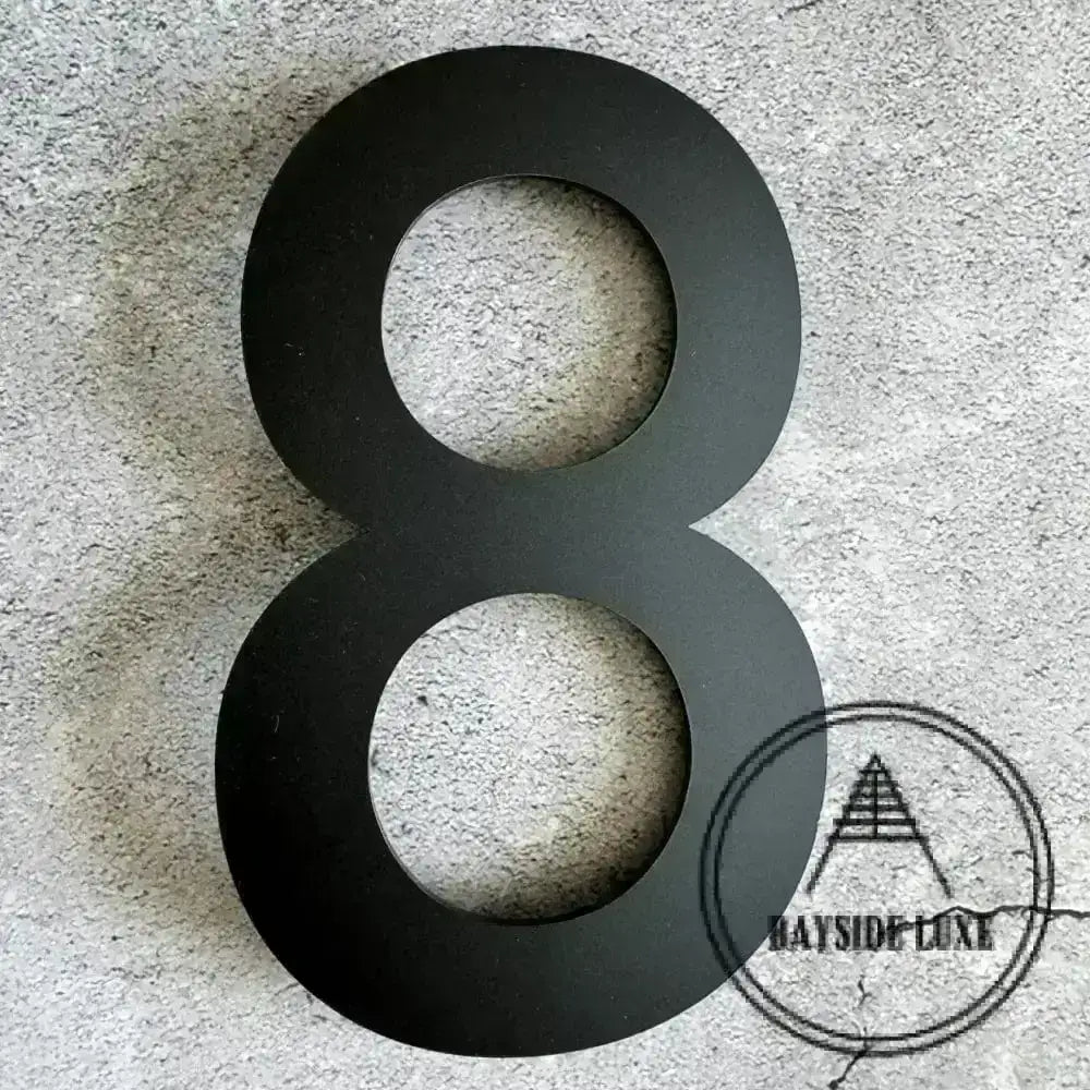 Matt Black 200mm Acrylic Floating House Number - Sample