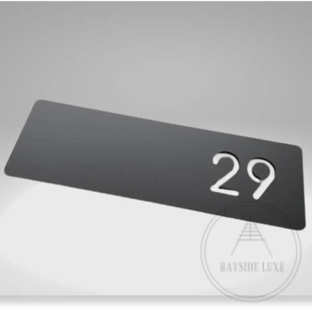 Matt Black Bayside Luxe - Personalised Slimline Rectangle Sign