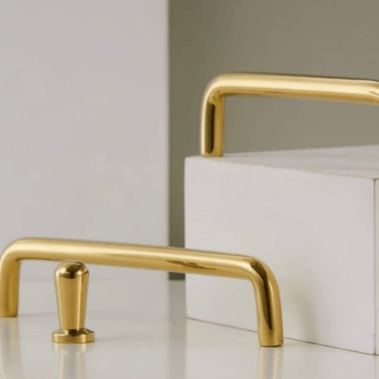 Cabinet Knobs & Handles 137 x 32mm (HS128) / Polished Brass / Solid Brass Bayside Luxe - Nordic Golden Brass Cabinetry Handles