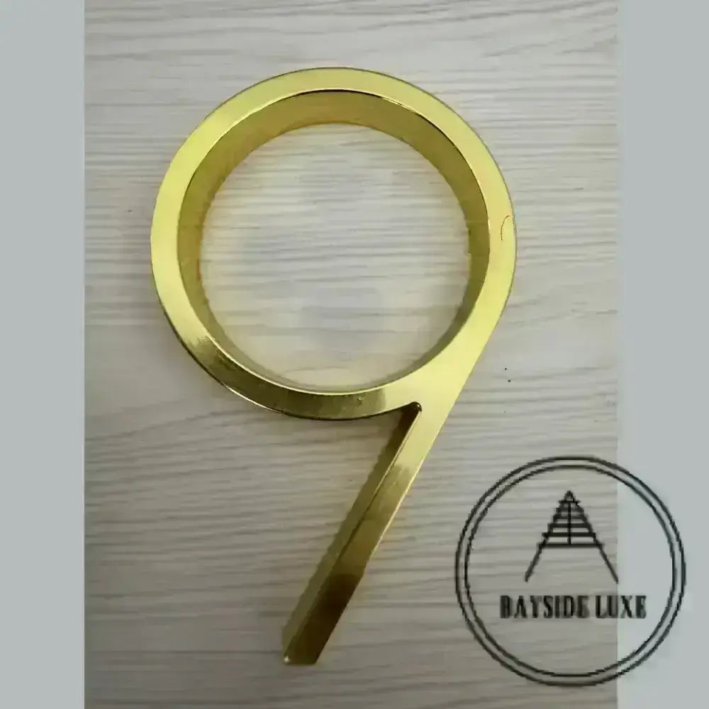 125mm House Number - With a little blemish!  Gold 9