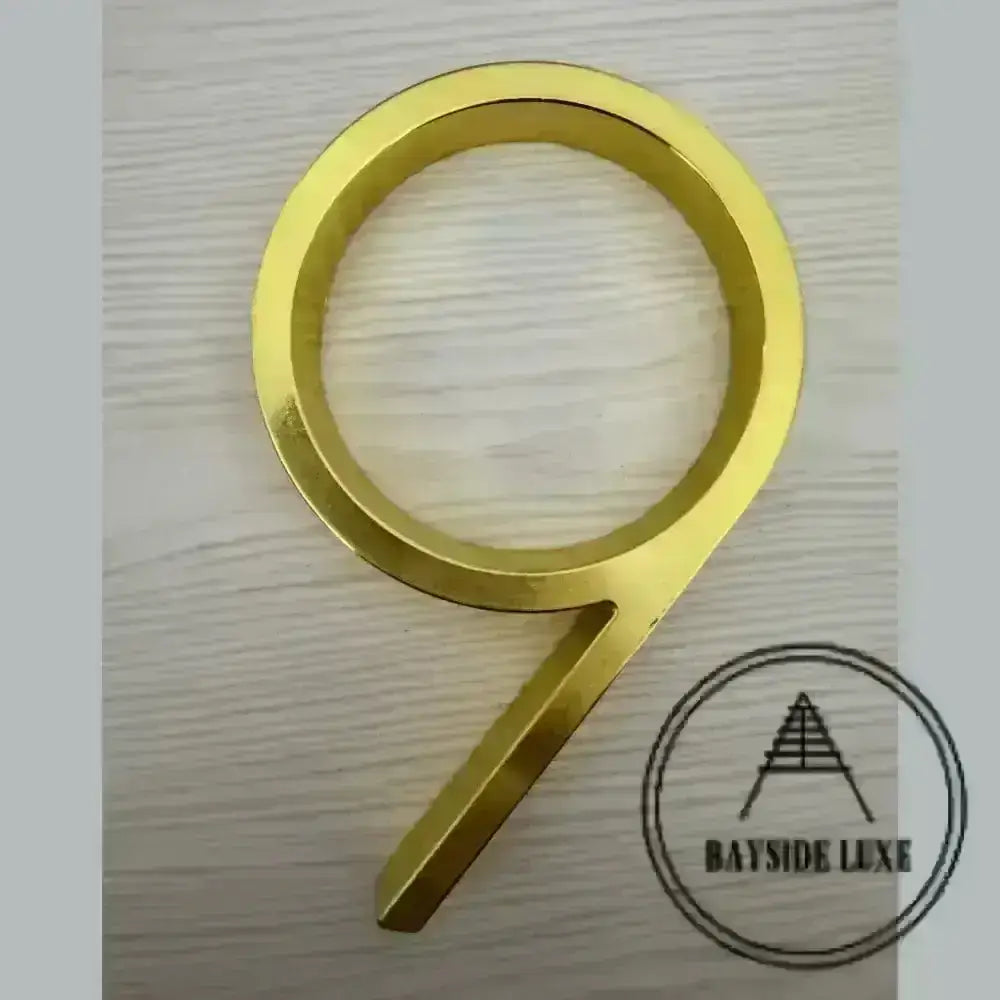 125mm House Number - With a little blemish!  Gold 9