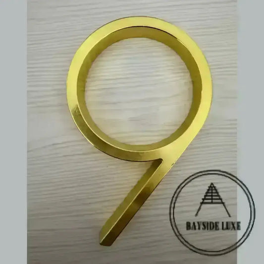 125mm House Number - With a little blemish!  Gold 9