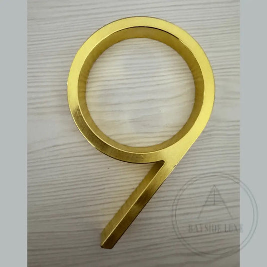 125mm House Number - With a little blemish!  Gold 9