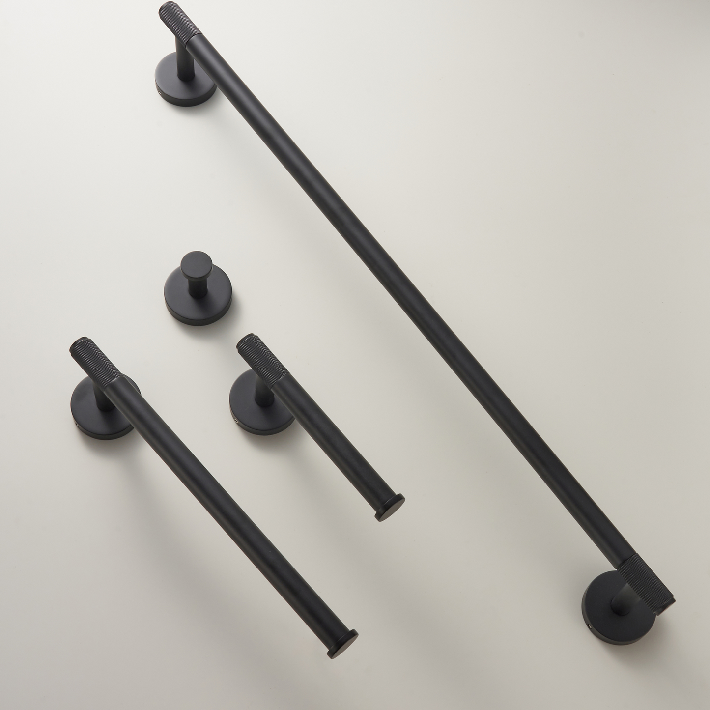 Bayside Luxe - Knurled Solid Black Brass Toilet Roll Holder - Mosman Range