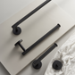 Bayside Luxe - Knurled Solid Black Brass Hand Towel Rail - Mosman Range