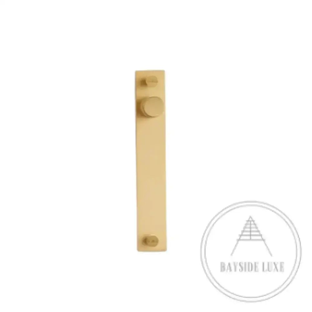 150mm (HS128) / Brass / Solid Brass Bayside Luxe - Door Knob Pull with Back Plate - Brass
