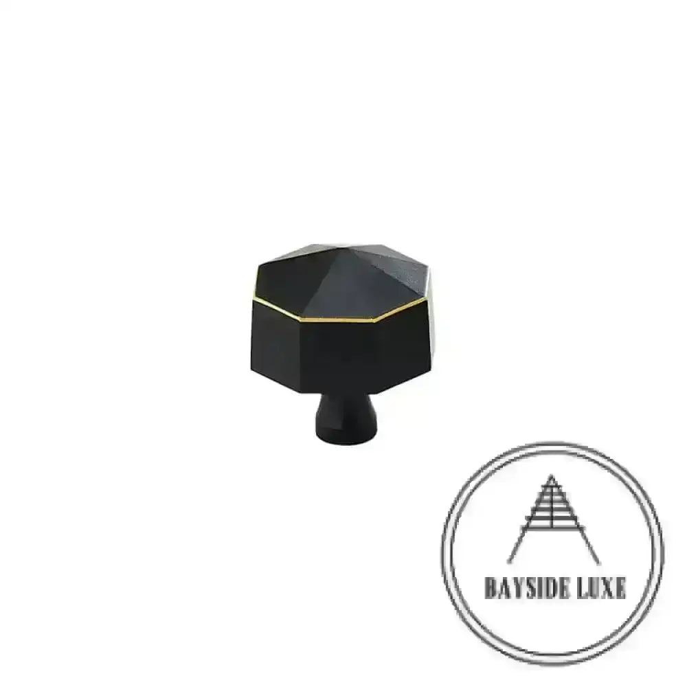 24mm / Black / Solid Brass Bayside Luxe - Geo Knob