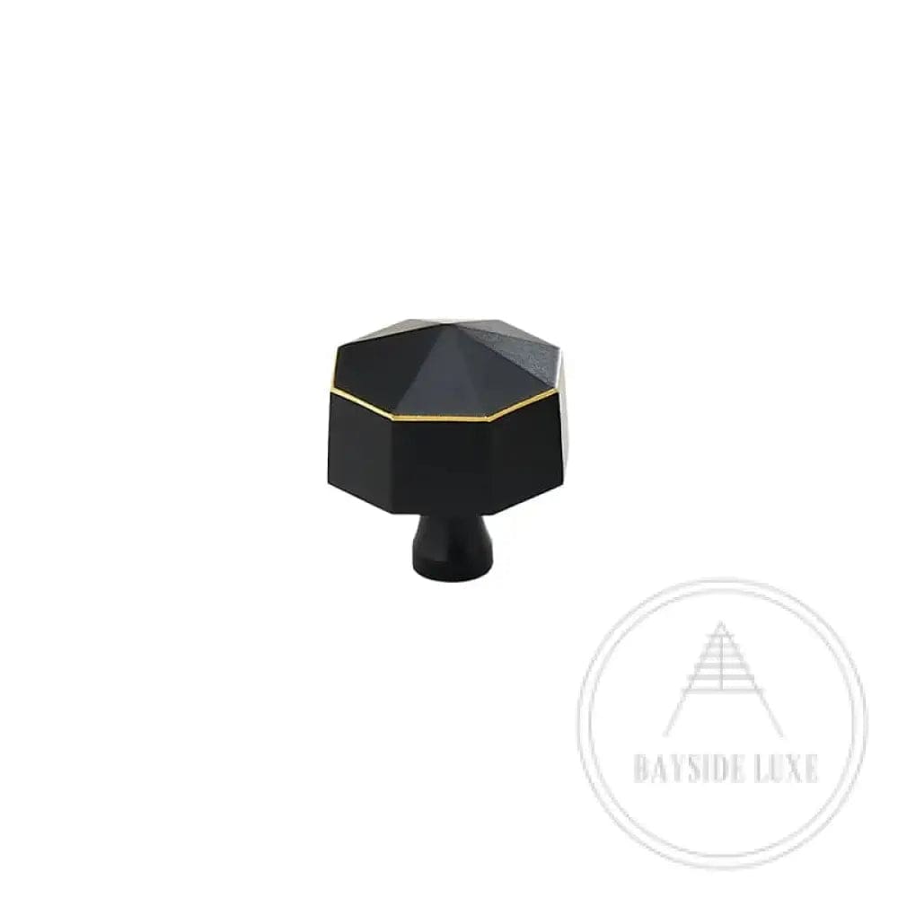 24mm / Black / Solid Brass Bayside Luxe - Geo Knob