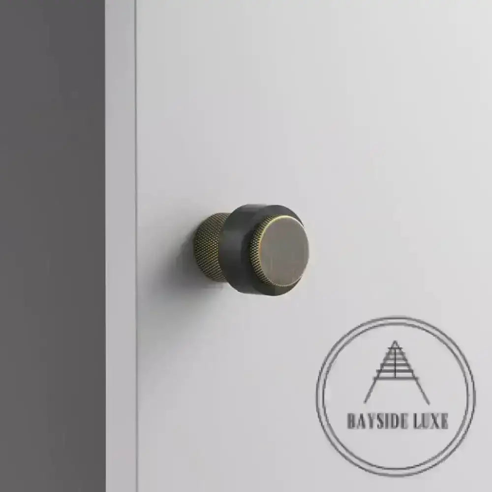 40 x 30mm / Antique Brass Luxe Doorware - Chandler Knurled Brass Door Stop - Antique Brass - Timber Fixing