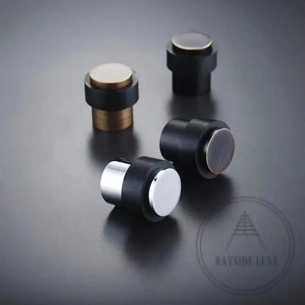 40 x 30mm / Distress Black with Gold Luxe Doorware - Surry Hills Door Stop -Distressed Black with Gold Edge - Concrete Fixing