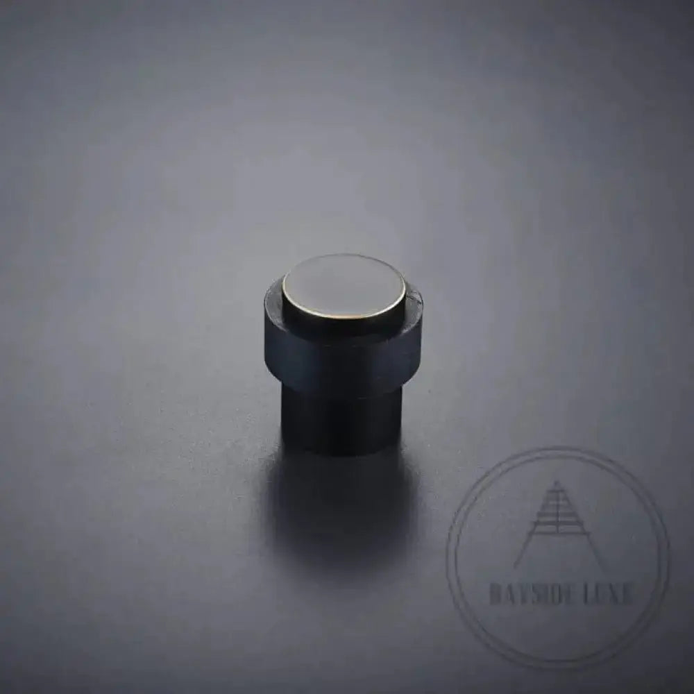 40 x 30mm / Distress Black with Gold Luxe Doorware - Surry Hills Door Stop -Distressed Black with Gold Edge - Concrete Fixing